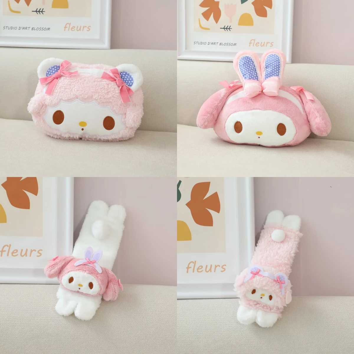 

Sanrio Melody Car Memory Foam Neck Pillow Protection Lumbar Backrest Cushion Lumbar Cushion Car Headrest Cushion