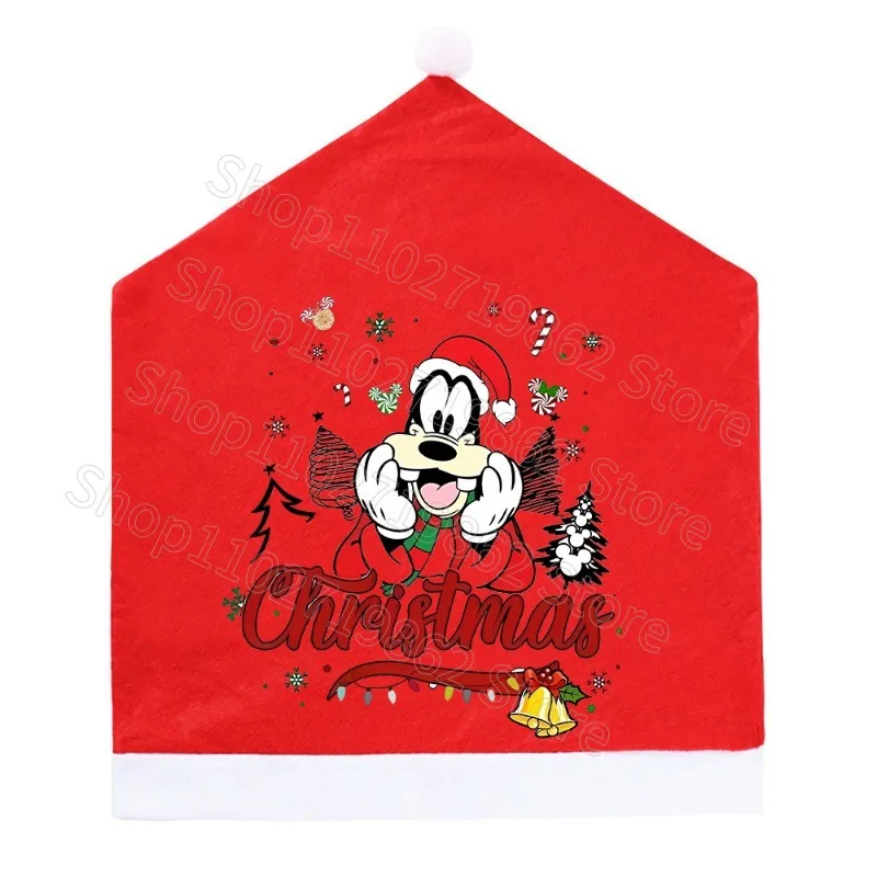 Minnie Mickey Mouse Christmas Chair Covers Decorations 2025 New Year Dinner Party Home Decor Xmas Cartoon Anime Graphic Print