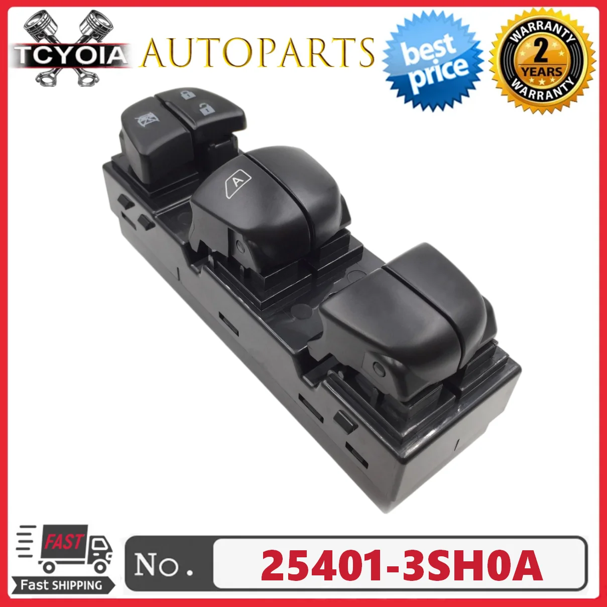 Front Left Power Window Control Switch 25401-3SH0A 254013SH0A For Nissan Sentra Altima Leaf Sylphy X-Trail Qashqai