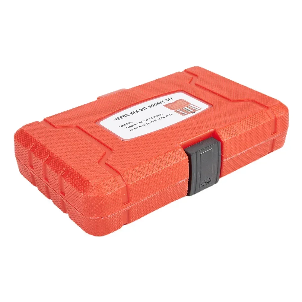 Complete Your Tool Kit with 12 Piece Hex Bit Socket Set Sizes H5 H22 Wrench Sockets Chrome Vanadium Steel Material