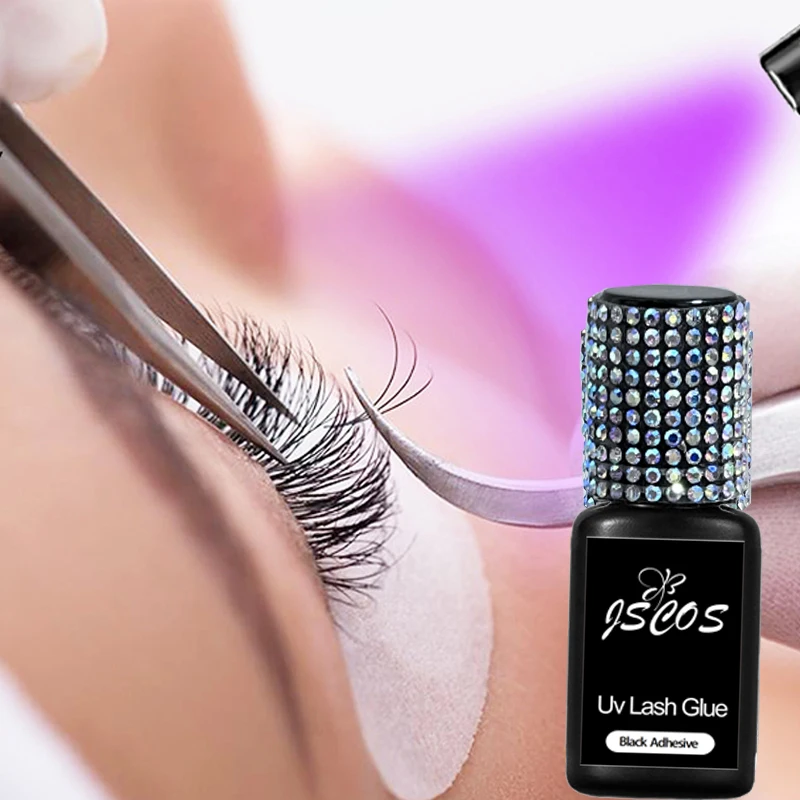 Nieuwe 5 ml/10 ml UV Lash Zwarte Lijm Lijm voor Lash Extensions Zwart Enten Wimper Lijm lamp Led UV Lash Lijm Lijm Make-Up