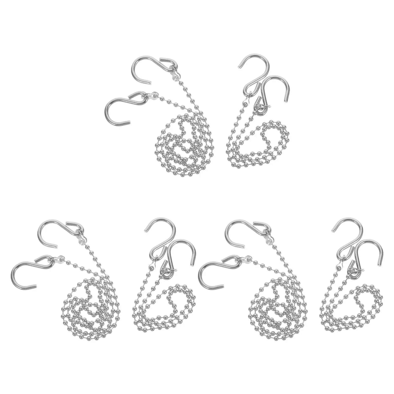 6Pcs Banner Suspension Chain Metal Hanging Accessory Adjustable Length for Supermarket Trade Show Store Displays Signage Beaded