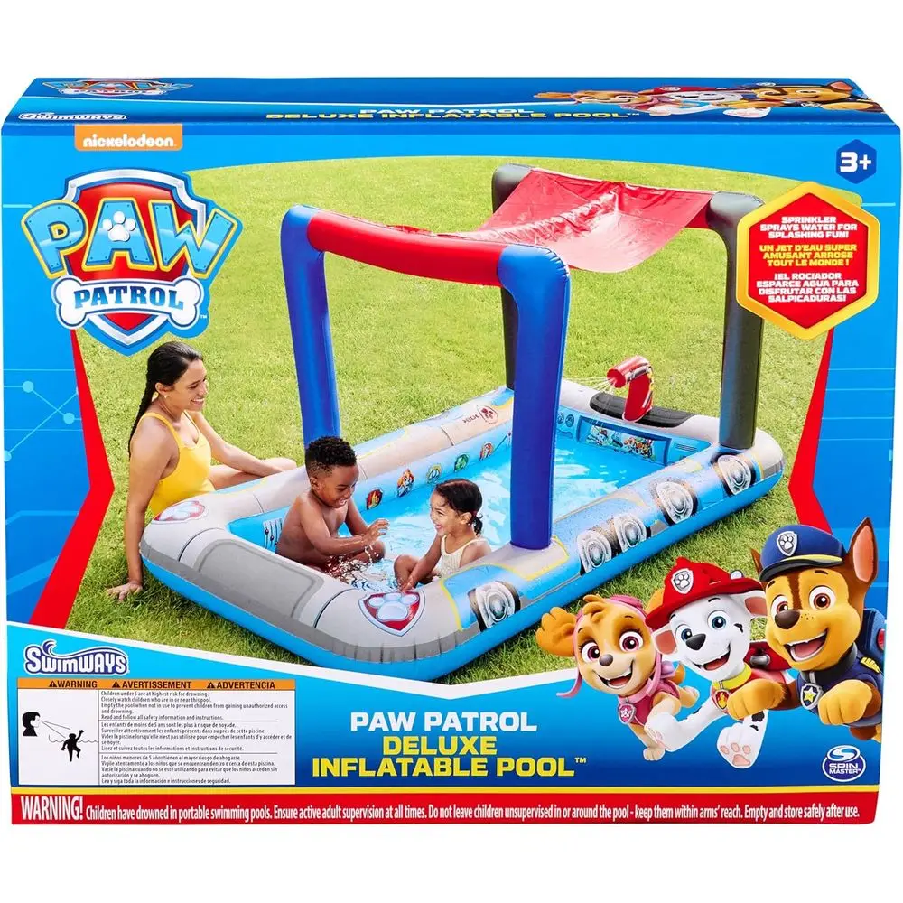 Piscina Iatable Deluxe, piscina sobre el suelo con dosel y subida rápida para niños de 3 años en adelante