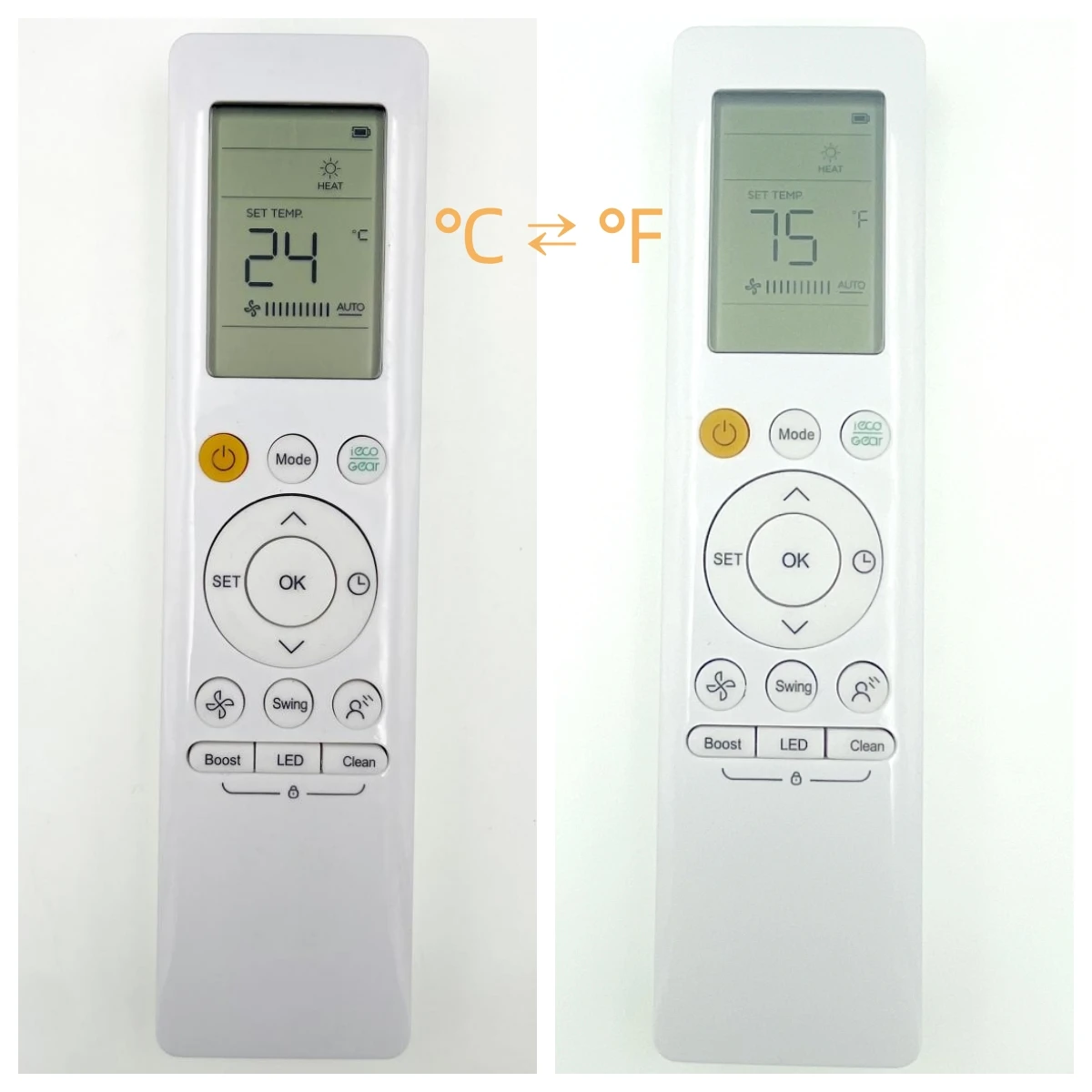 Remote Control RG10A(B2S) BGEF For Midea  Air Conditioner,RG10A(F2S/H2S/G2S/K2S)/BGEF，RG10A1(F2S/H2S/G2S/K2S)/BGEF  ℉ / ℃