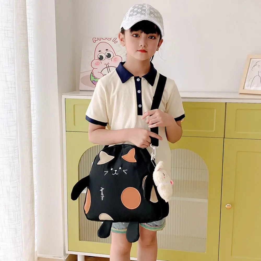 Cute Cat Shape Crossbody Bag Kawaii Ladies Nylon Messenger Bag Large Capacity School Shoulder Bag for Teenage Girls Handbags