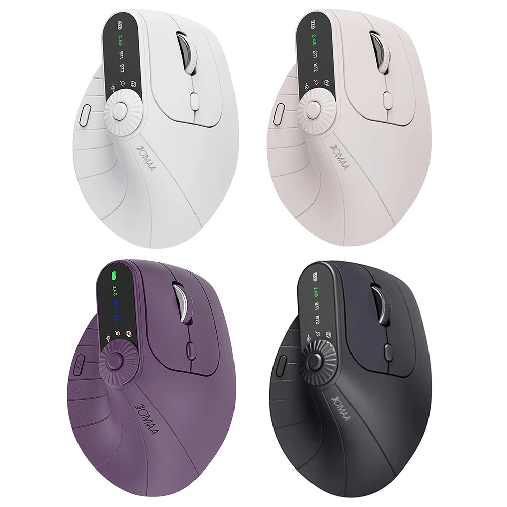 Vertical Wireless Mouse 2.4G Ergonomic 2400DPI Bluetooth-Compatible for MacBook Tablet Laptops Computer PC Mice Rechargeable