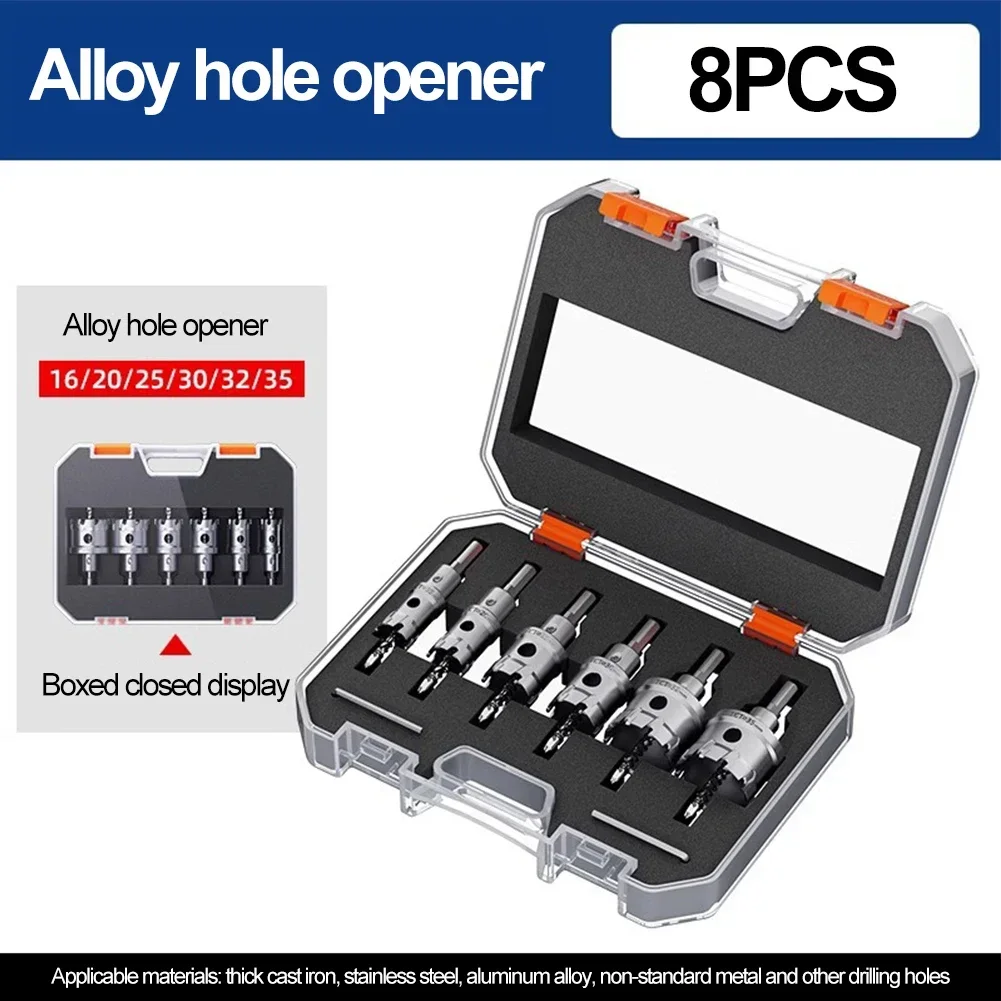 Metal Processing Drill Bits Hole Saw Cutter Set Long Service Life Multi-tooth Gear Design Spring-loaded Center Drill Bit