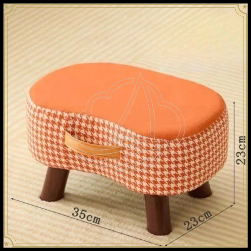Simple Soft Padded Small Stool Multi‑use Shoe Changing Footstool for Living Room Sofa