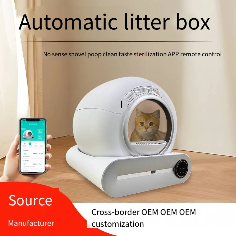 

Cat Litter Box Automatic Smart Cat Litter Box Closed Cat Litter Box Self Cleaning Application Control Ionic Pet Toilet TrashTray