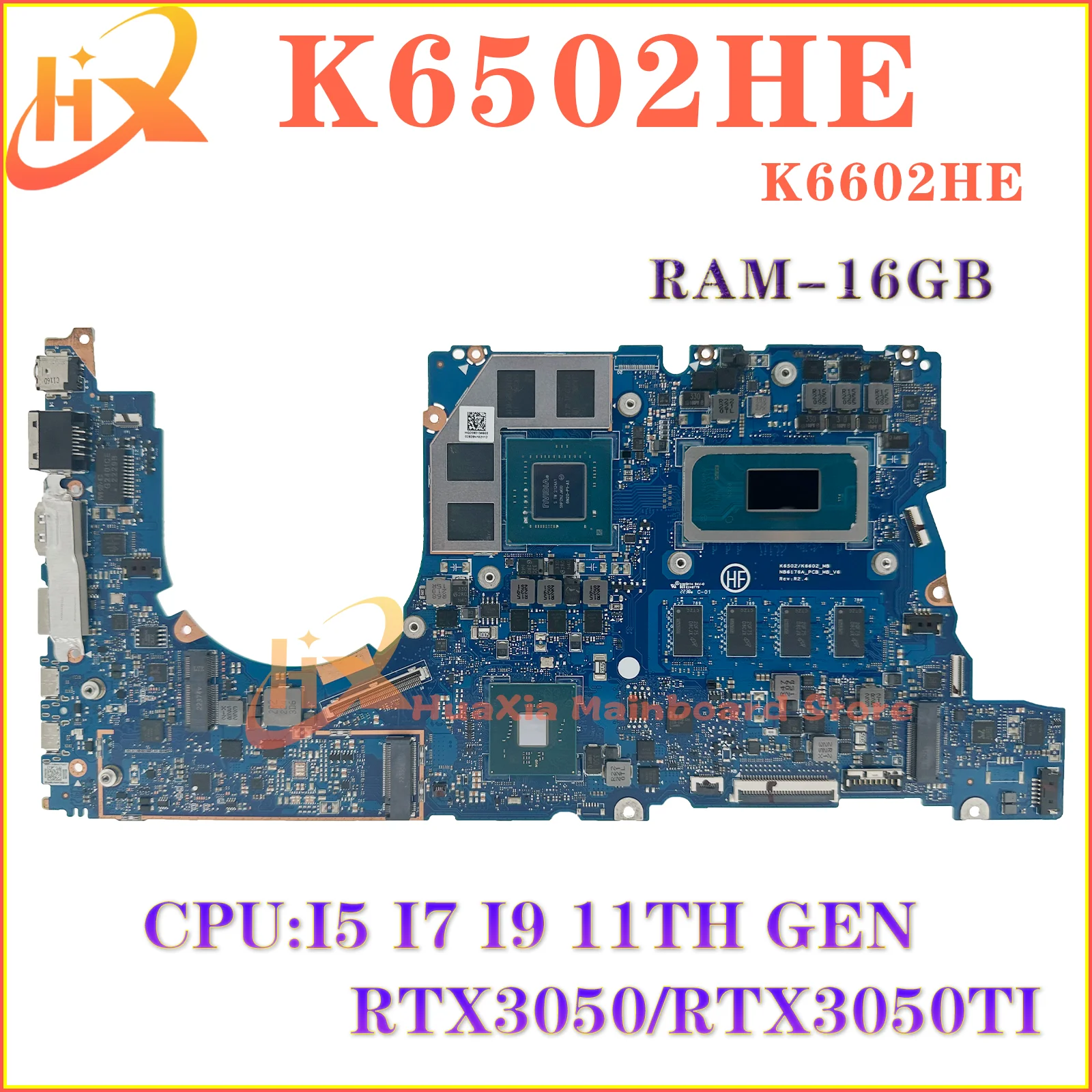 KEFU K6502 K6602 Mainboard For ASUS K6502HC K6502HE K6602HC K6602HE K6502H K6602H Laptop Motherboard i5 i7 i9 11th Gen