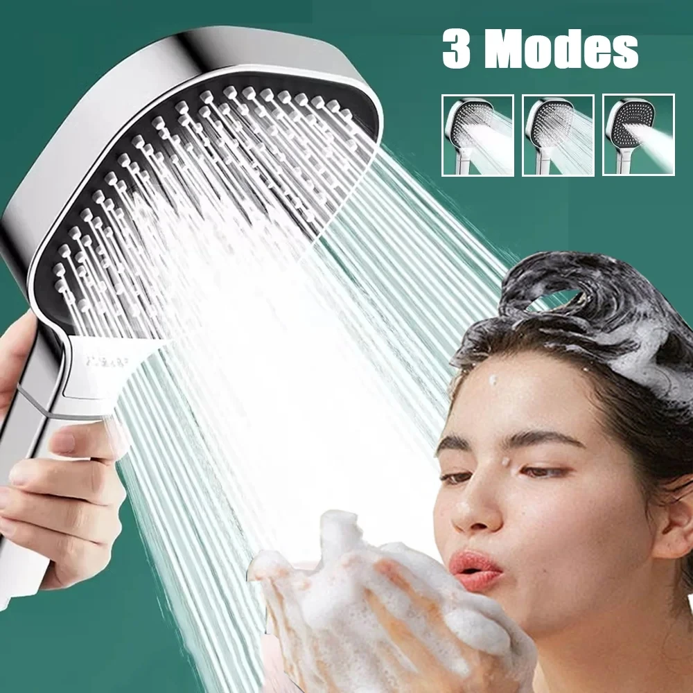 

New 13CM Large Panel Shower 3 Modes Shower Head High Pressure Water Massage Shower Head Set with Cartridge Bathroom Accessories