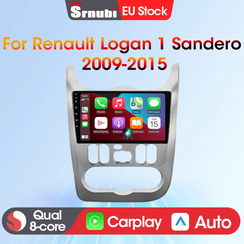 Srnubi 2Din Autoradio CarPlay Per Renault Logan 1 Sandero 2009-2015 Largus Dacia Duster BT Lettore Multimediale di Navigazione Stereo