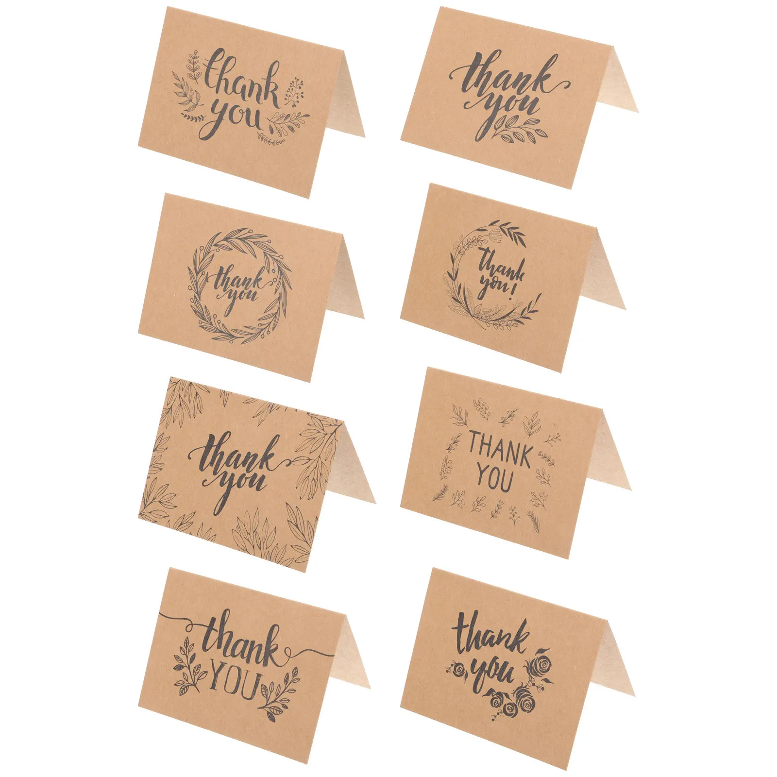 

16 set Thank You Cards Kraft Paper Blank Inside For Small Business Gift Card Customers Postcards Bulk Greeting Notes Spa Bakery