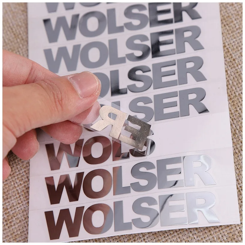 100PCS Custom 3D Transfer Sticker Gold Silver DTF UV Decal Wedding Crystal Personalized Raised Self-adhesive Waterproof Labels