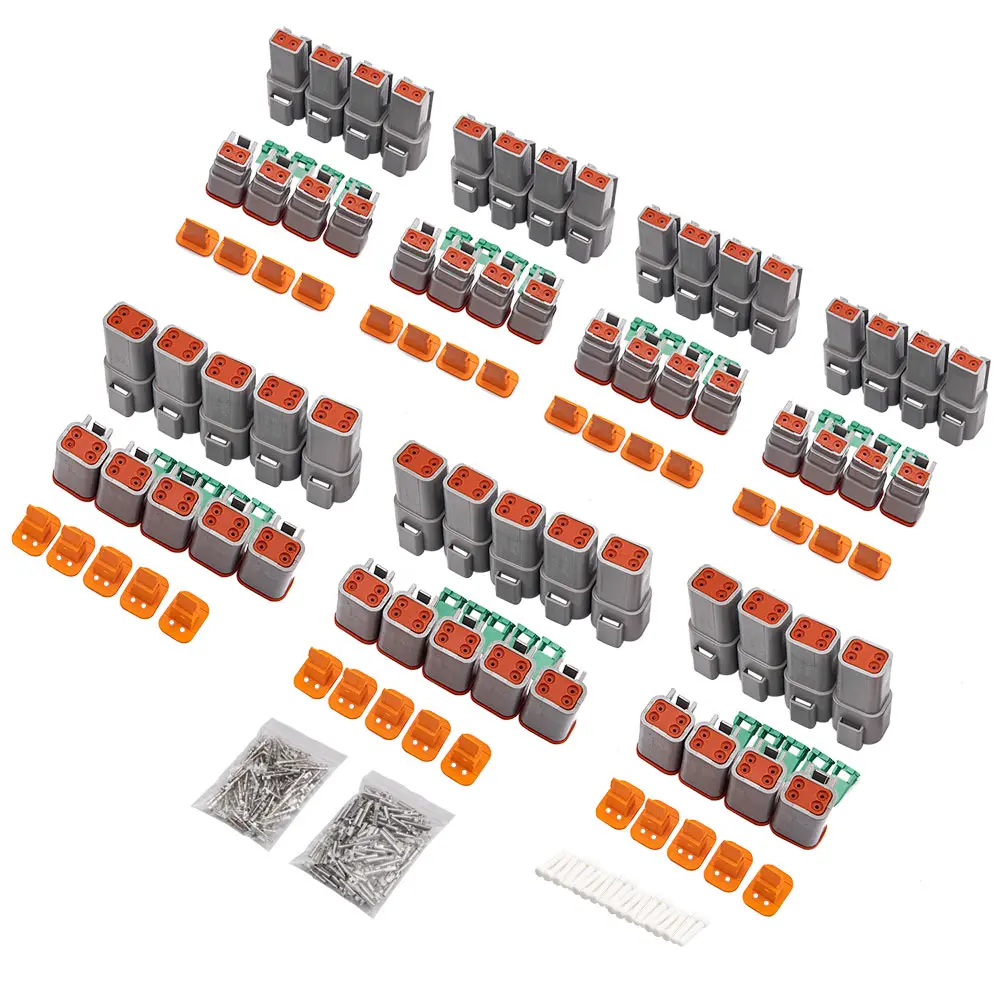 JRready 316PCS Deutsch DT Series Gray Connector Kit in 2 Pin Waterproof Connector,4 Pin Connector with Stamped Formed Contacts