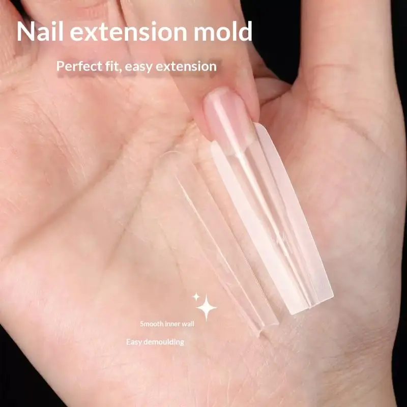 140/280pcs Dual Forms Top Bottom Mold Long Square Almond Nail Art Forms Manicure Tool Sandwich Dual Nail Forms Extensions