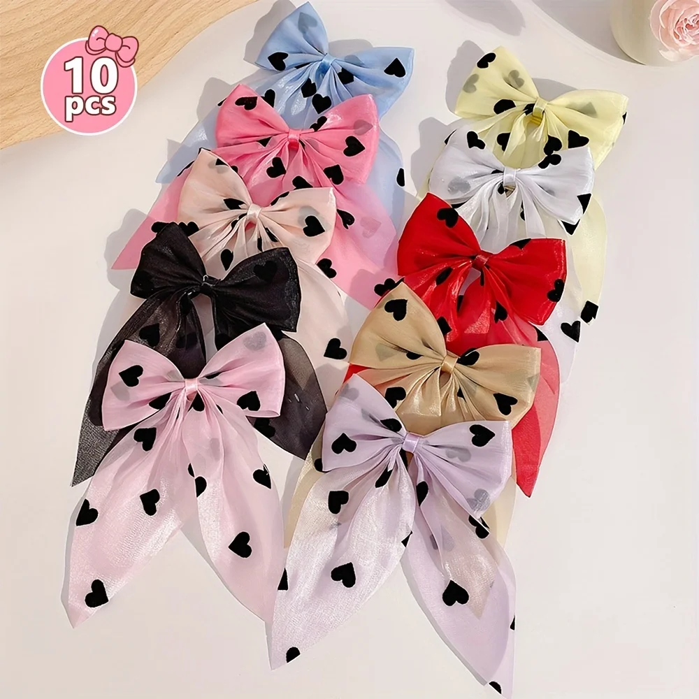 

10pcs Cute Love Spotted Hair Clip Does Not Hurt Hair Sweet And easiest for match
