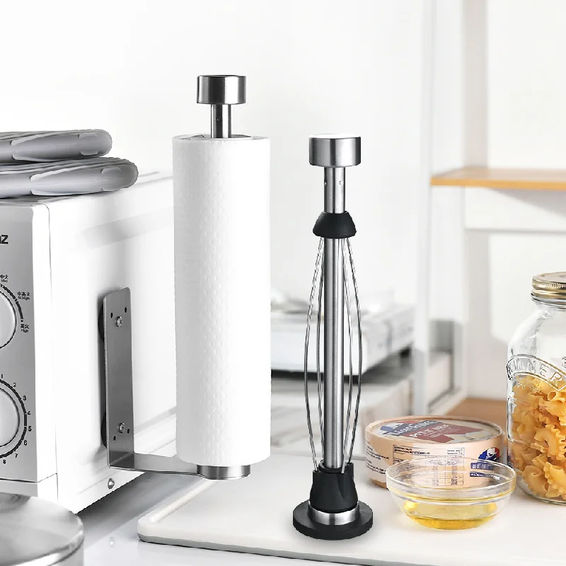 

No-punch magnetic hanging kitchen paper towel holder