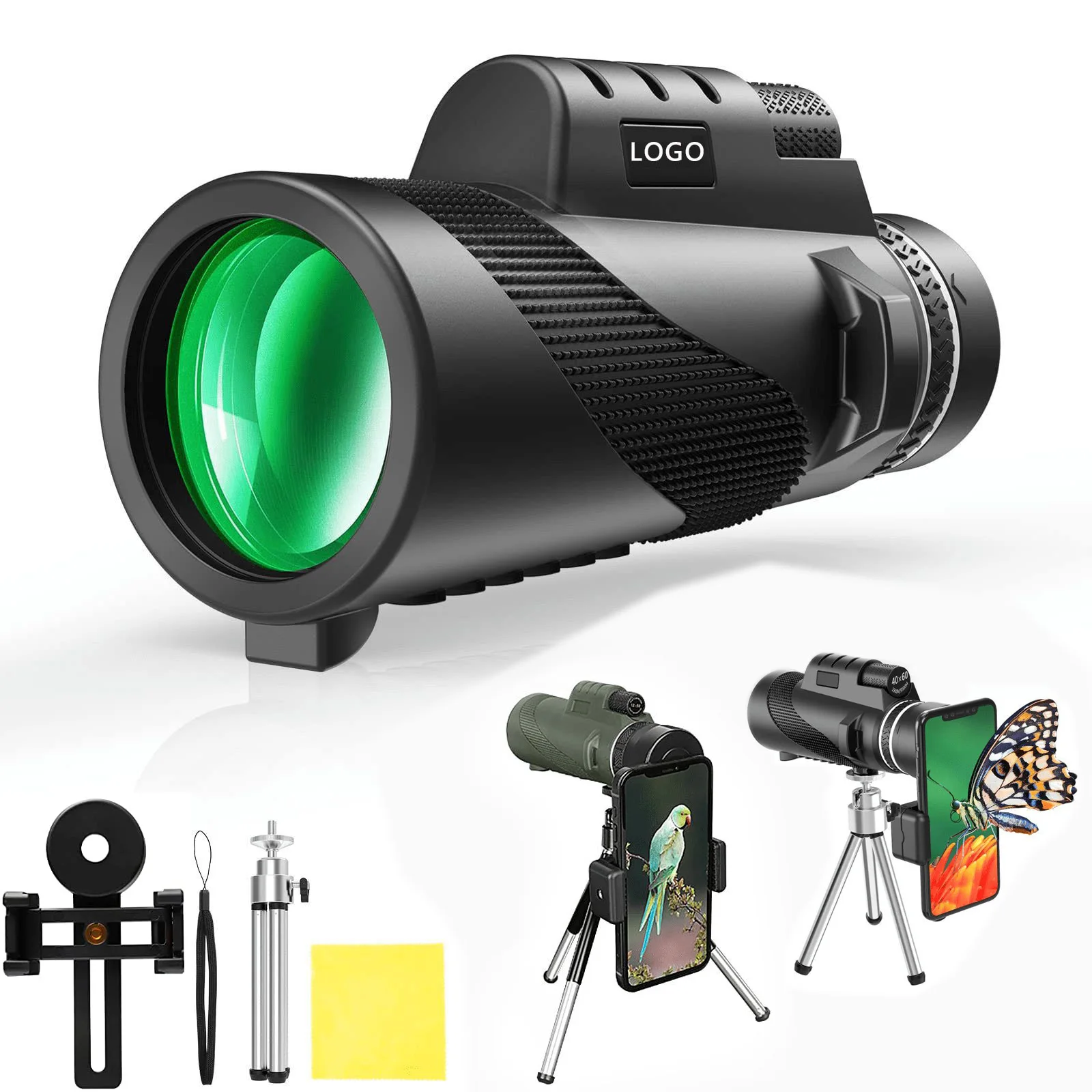 High-power 80X100 Telescope Magnifying Glass Bird-watching Binocular Remote Zoom BAK4 Prism, Outdoor Camping and Hunting