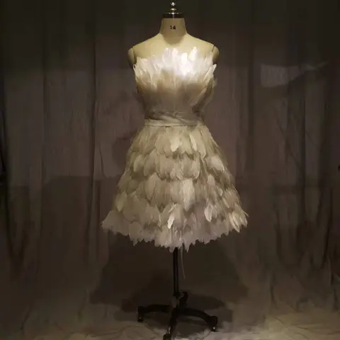 Sexy Off Shoulder Feather Mini Dress 2023 MYYBLE
