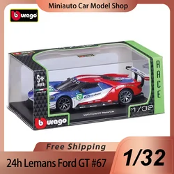 In Stock Bburago 1:32 24h Lemans Racing Car Alloy Miniature Diecast Model Ford Gt #67 Racing Alloy Luxury Vehicle Toys Car Gift