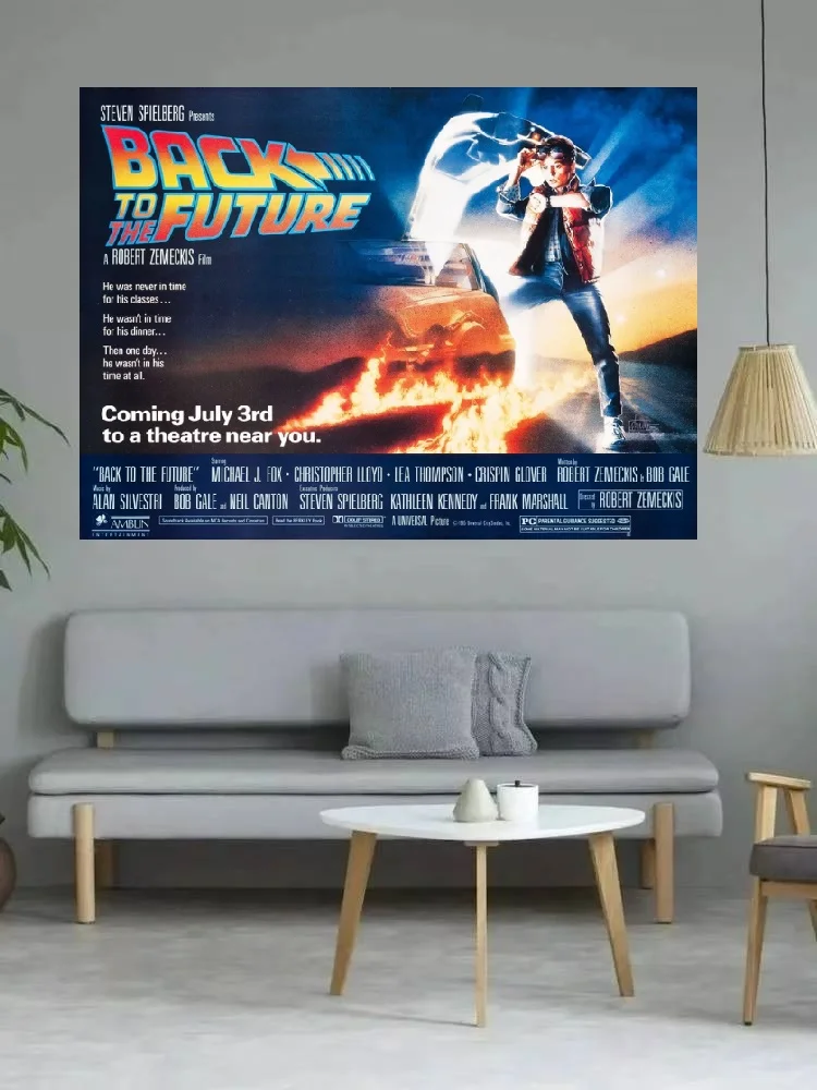 فيلم العودة إلى المستقبل لعام 1985، ملصق قماش فني لتزيين غرفة المعيشة، صورة ديكور جدار المنزل