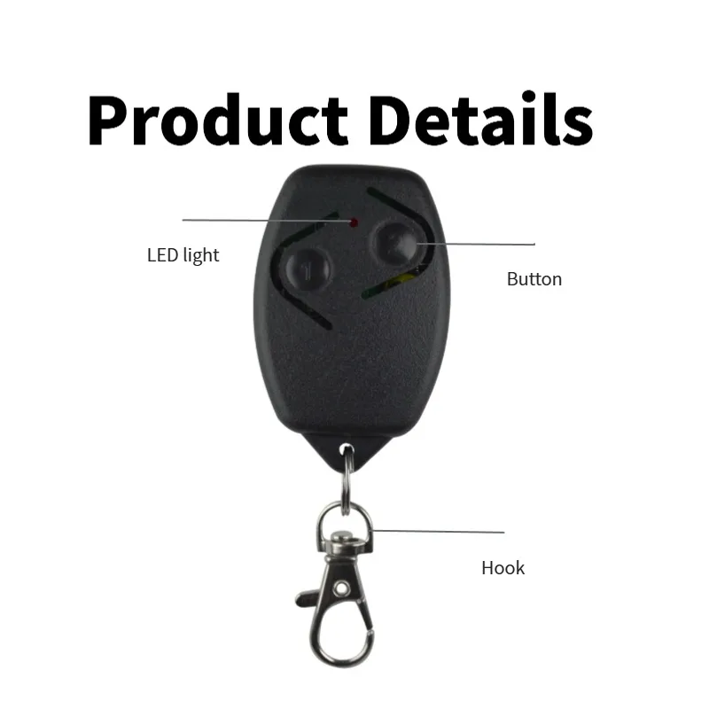 ROSSI Automatic Door Remote Control 433.92MHz Garage Door Opener Handheld Transmitter