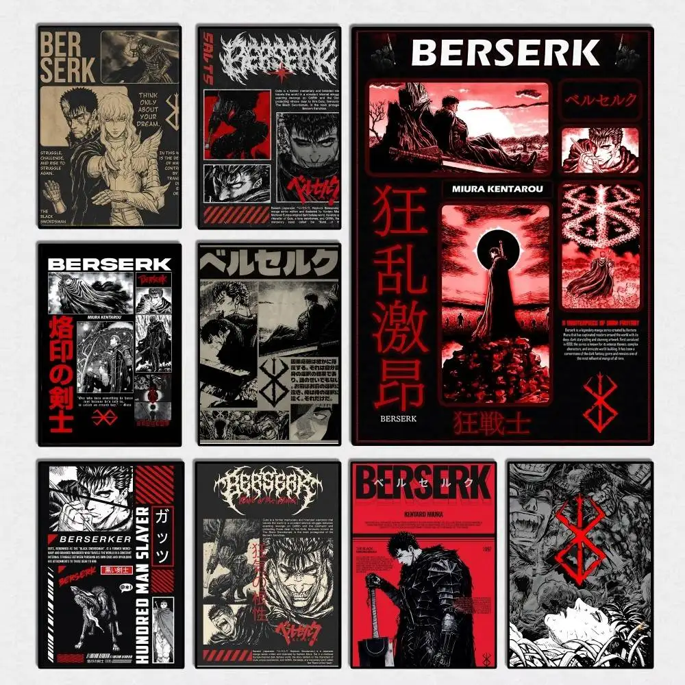 Anime Berserk Prints Manga Griffith Posters Fancy Wall Sticker for Living Room Bar Decoration Wall Decor