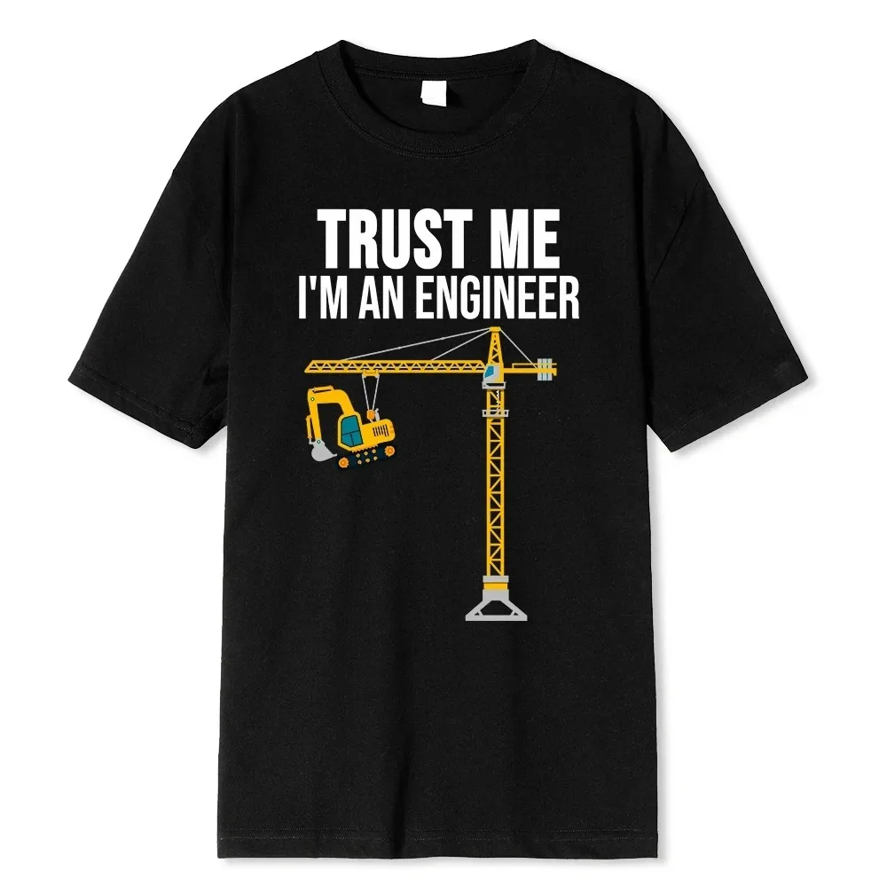 

Turst Me, I Am An Engineer Print Printing Clothes Men Loose Oversize T-Shirts Tshirts Cotton Fashion T-Shirt Loose Tops 80504