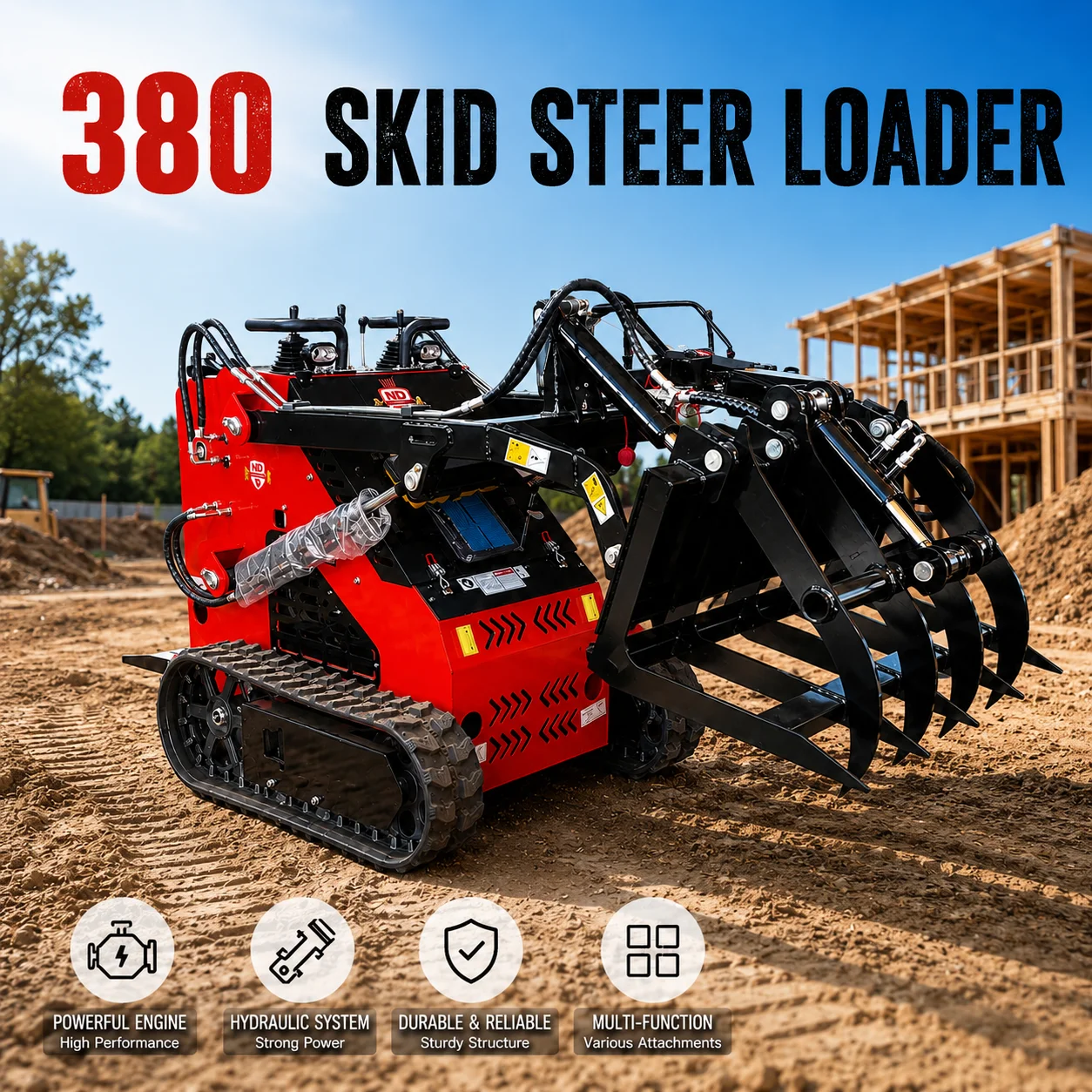 USA Warehouse Skid Steer Loader 380 Mini Crawler Loader Ready to Ship