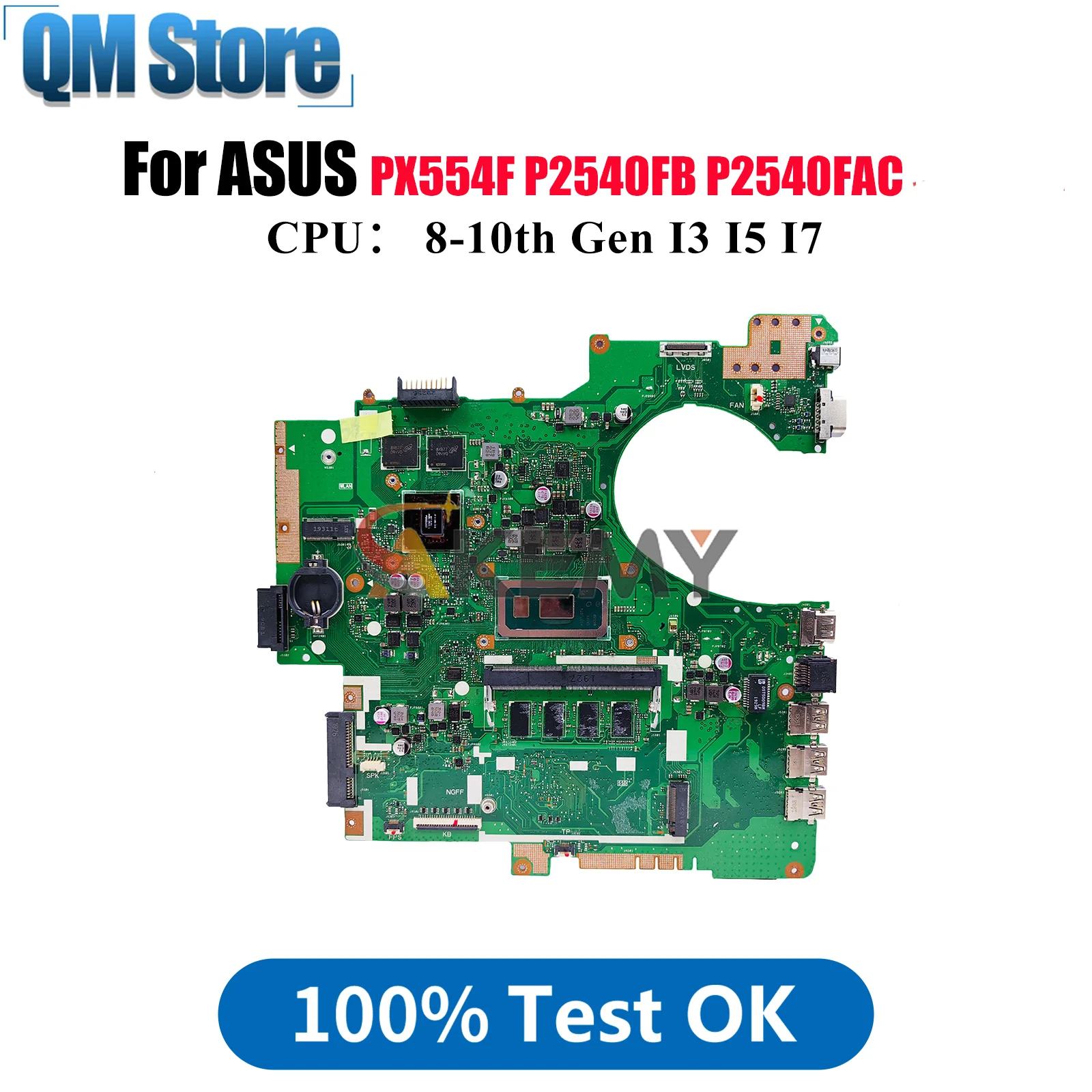 

P2540FB Laptop Motherboard For ASUS ProArt P2540F P2540FB P2540FAC PX554F Notebook Mainboard With I3 I5 I7 CPU 100% tests OK stk