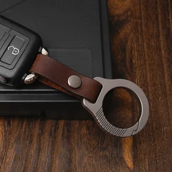 Titanium Alloy Car Keychain Mountaineering Buckle EDC Daily Tools Minimalist Advanced Key Accessories Home Outdoor Assistant