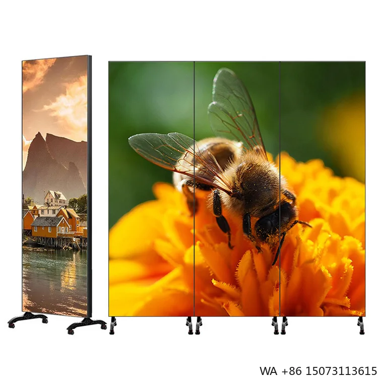 ป้าย LED ในอาคาร P1.86/P2 - จอแสดงผลวิดีโอแบบตั้งพื้นเคลื่อนย้ายได้รุ่นใหม่