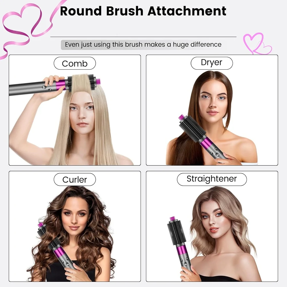 

【SUPERDEALS】Hair Smoothness And Round Volumizing Brush Attachments For Dyson Airwrap HS01 HS05 HS08 Accessories- Upgraded Design