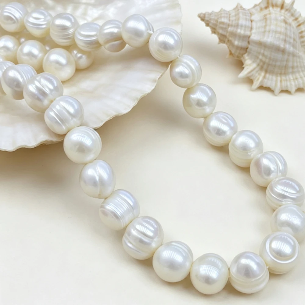 A 10–11mm Potato-shaped Natural Freshwater Pearl Through-hole Beads for Jewelry Making DIY Necklaces Bracelets and Accessories