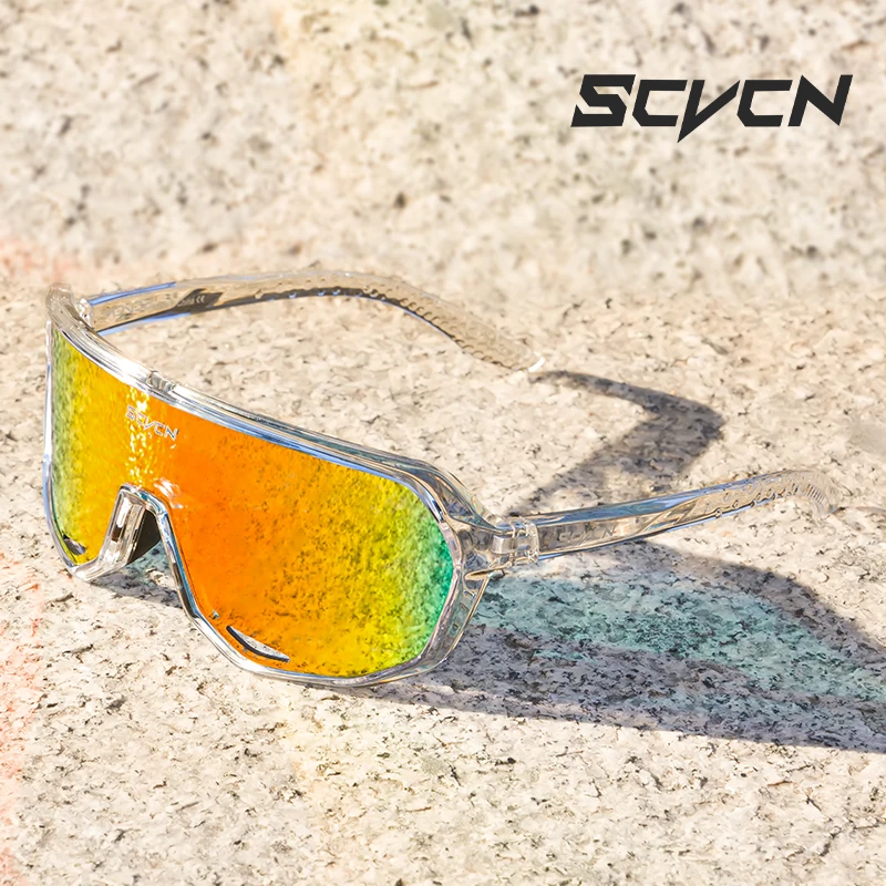 SCVCN Cycling Glasses UV400 Photochromic Sunglasses Men Sun Mountain Bike Road Bicycle Eyewear Sports Running MTB Cycle Gogg