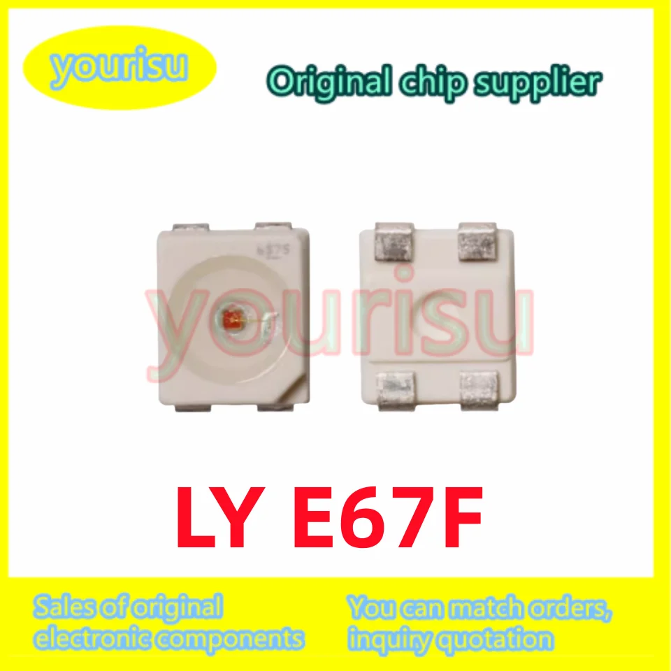 100/50Pcs/Lot LYE67F LY E67F Patch LED lamp beads 4 feet total 3 positive 1 negative car taillight turn signal 3528 yellow light