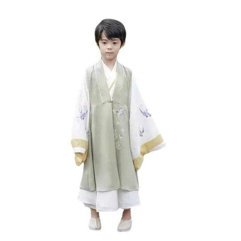 Hanfu chinesische Schwalbe Stickerei Kleid Bühne Outfit Baby Boy Tang Anzug Kinder altes traditionelles Kostüm