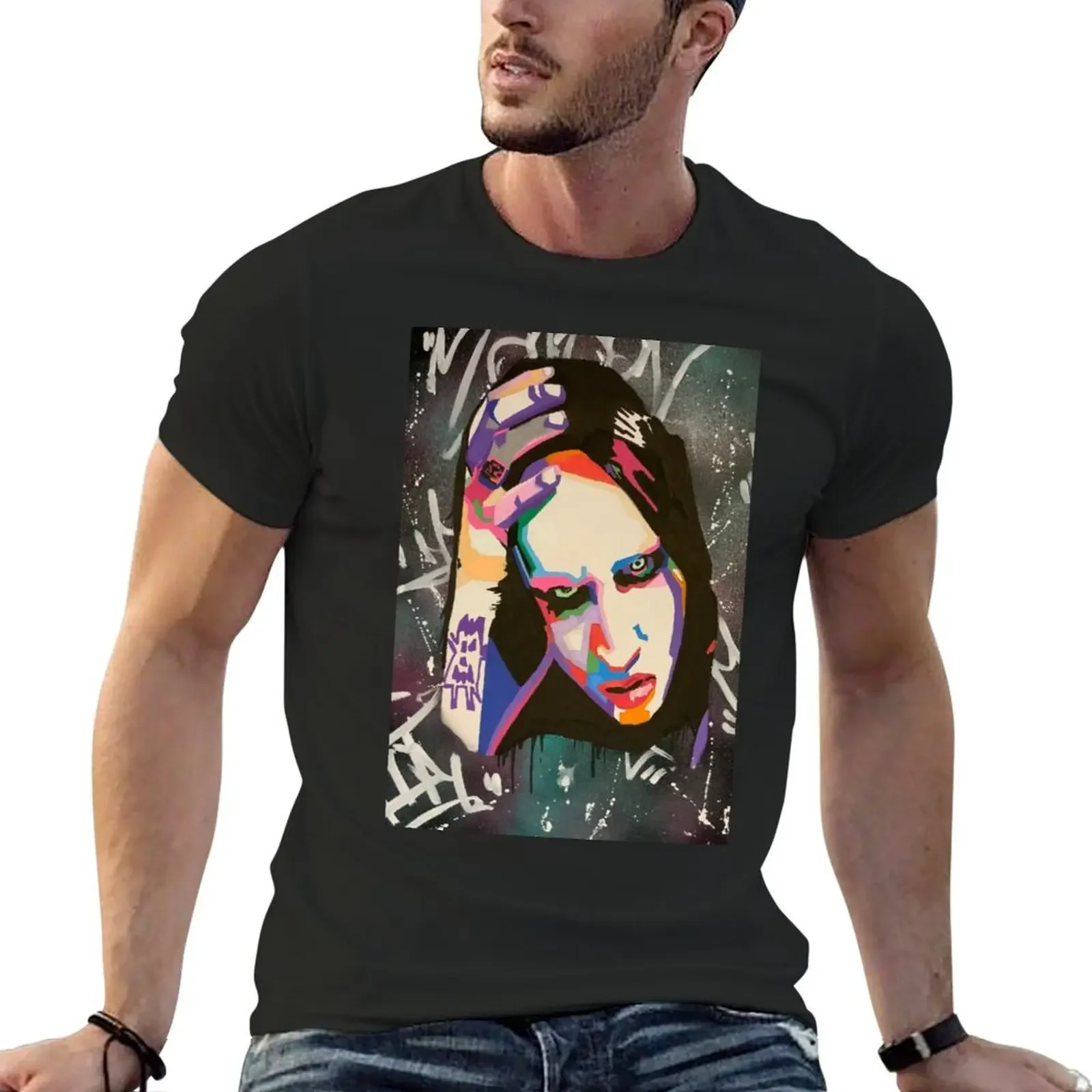 Marylin Manson iPhone Case T-Shirt customizeds rapper graphic tees men tshirt