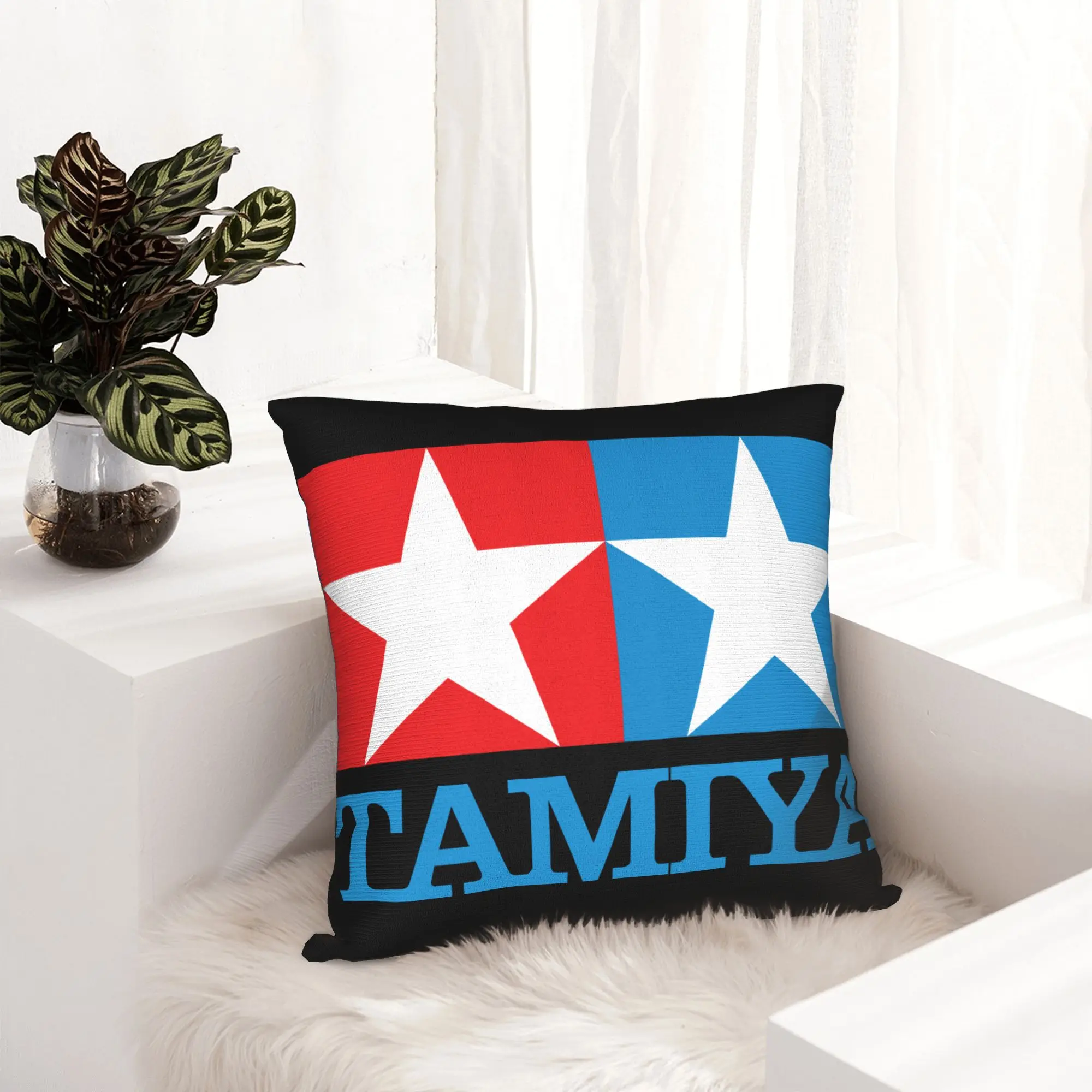 Tamiyas Symbol Pillow Case Decor Home Cute Buggy RC Cars Cushion Decoration Salon Square Pillowcase