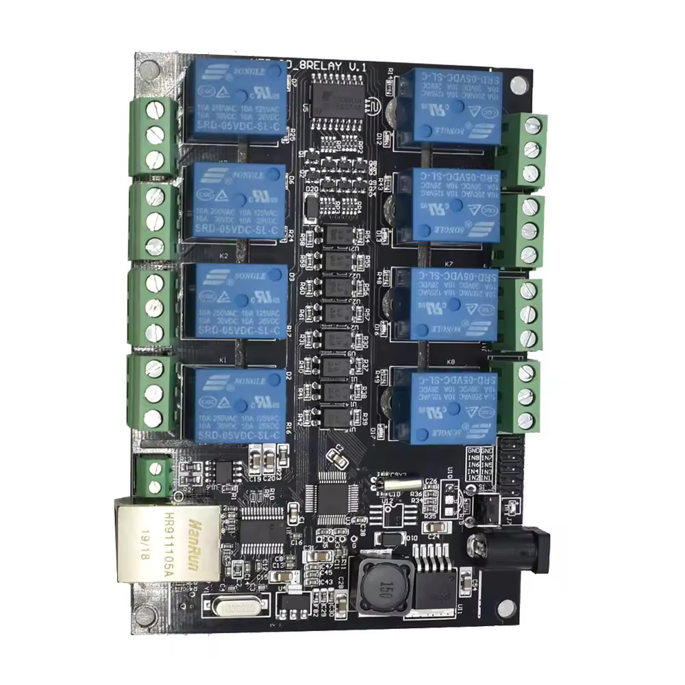 NC-1000 Ethernet RJ45 TCP/IP WEB Remote Control Board With 8 Channels Relay Integrated 250VAC 485 Networking Controller