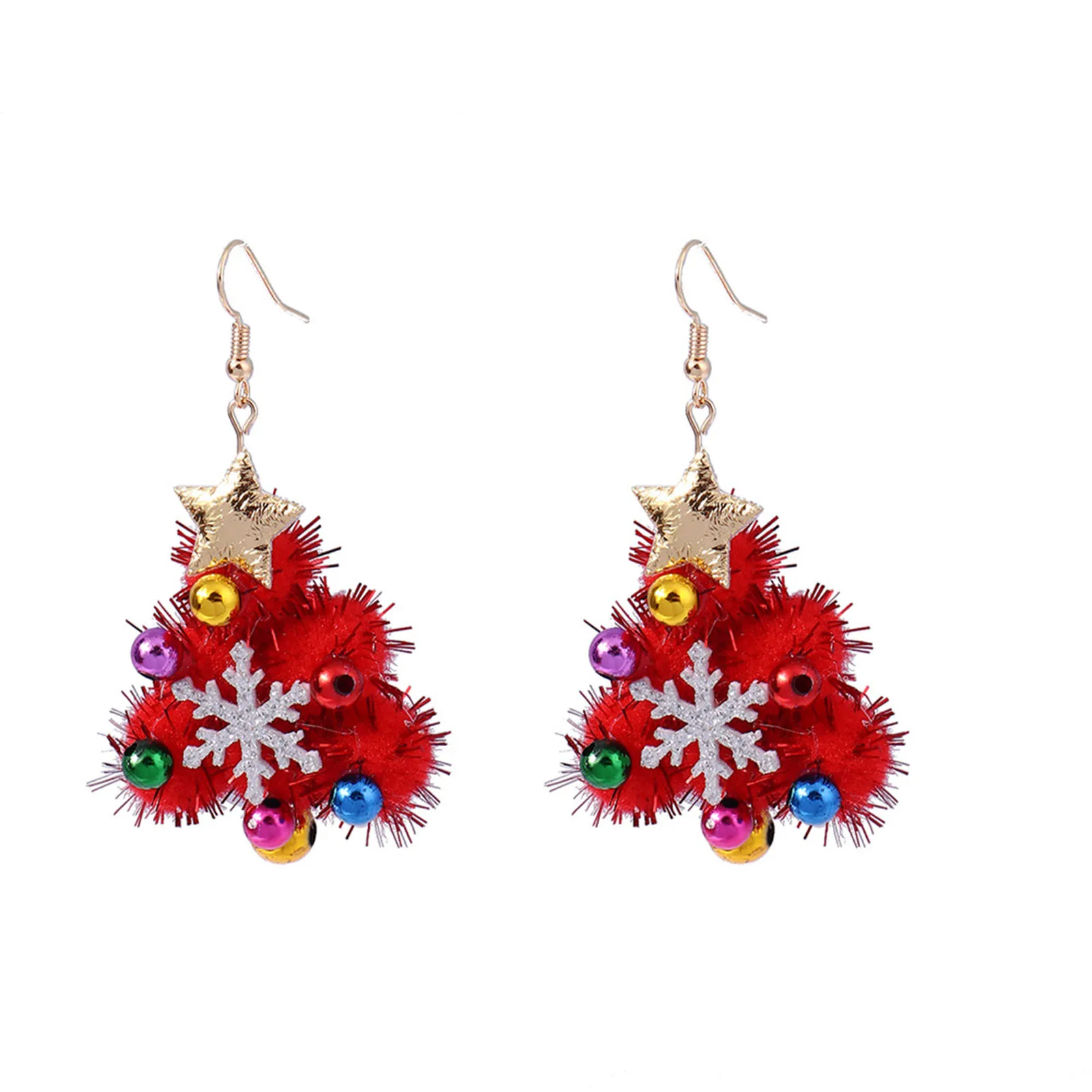 Christmas Tree Drop Earrings Necklace Bright Color Festival Atmosphere Ear & Neck Ornament for Friend Family Neighbors Presents