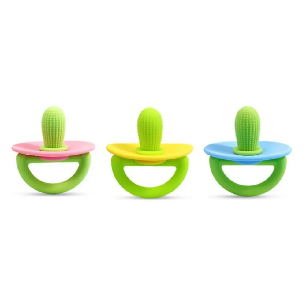 Cartoon Baby Teethers Cactus Shaped Baffle Design Baby Grinding Stick Elastic Reusable Baby Teething Toys