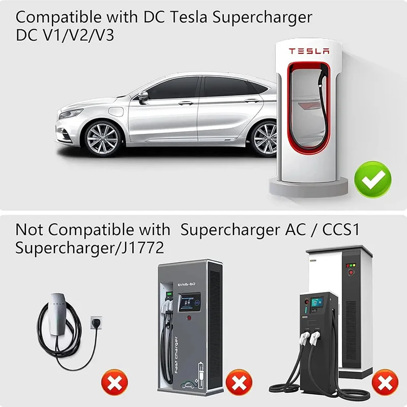 Tesla Supercharger 500A 1000V 고속 충전 커넥터 용 NACS-CCS1 어댑터 Ford GM EVs SAE 충전 스테이션과 호환 가능 썸네일 4