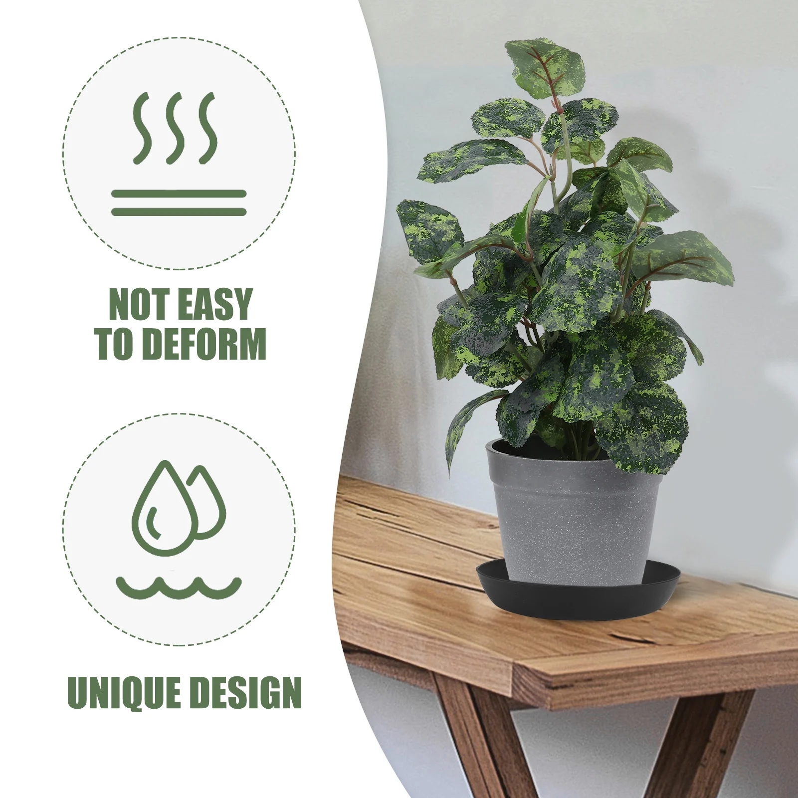 

20 pcs Flower Pot Tray Plastic Saucer For Bonsai Succulents Heat Resistant Non Slip Plant Drip Tray Garden Decor