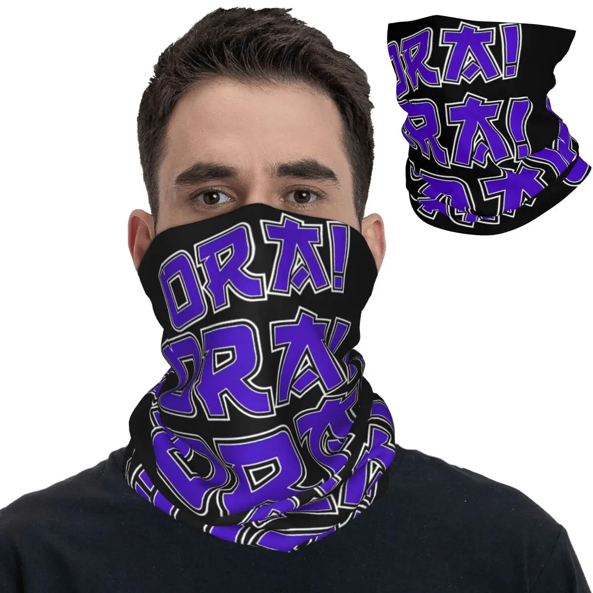 Ora Weeb Anime Bandana Nek Gaiter Bedrukt Jojos Bizar Adventure Wrap Sjaal Gezichtsmasker Outdoor Sport Unisex Volwassen Ademend