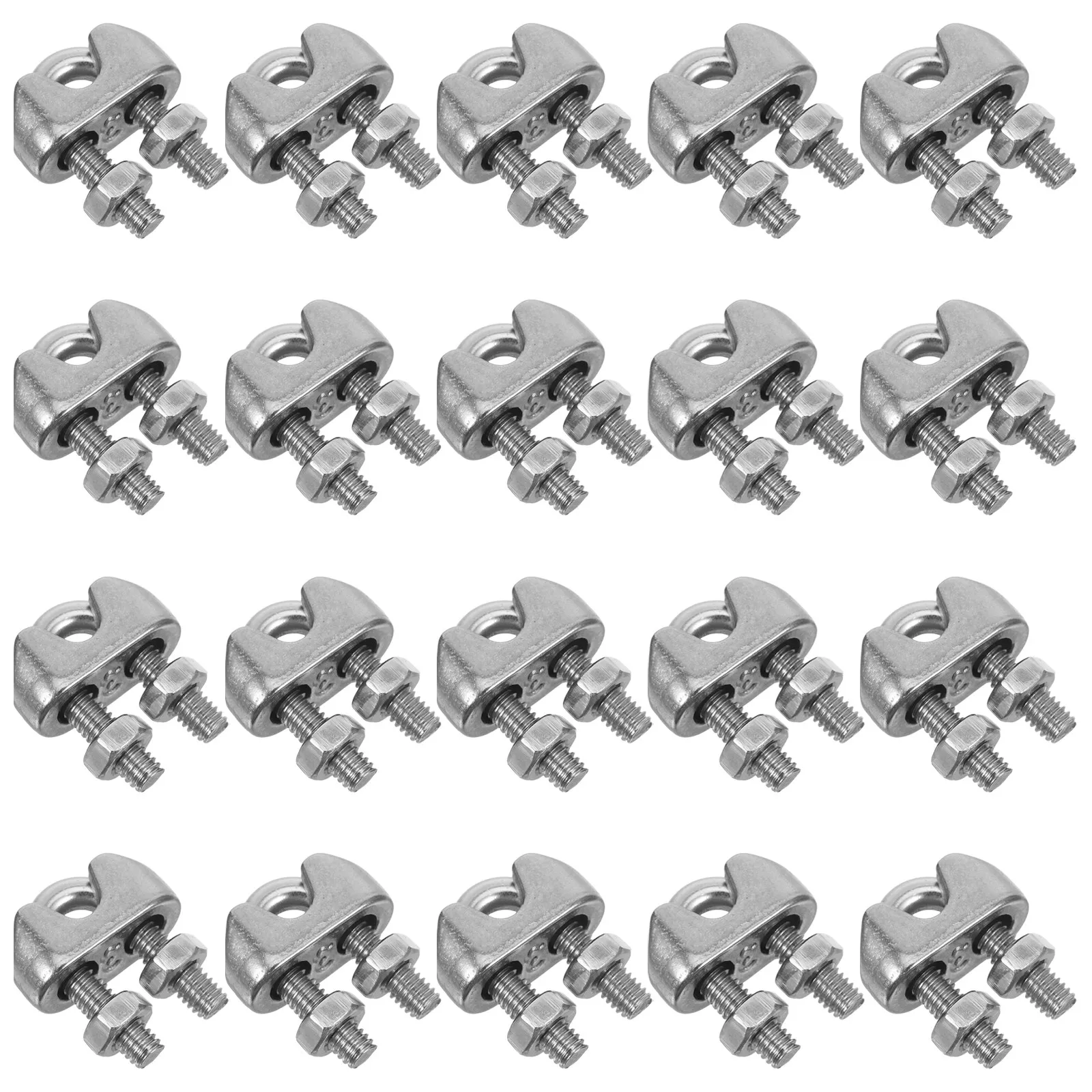 20Pcs Wire Rope Clamp Stainless Steel U-Bolt Saddle Fastener Cable Stop Locking Device Heavy Duty for Fencing Rigging Outdoor - view 6