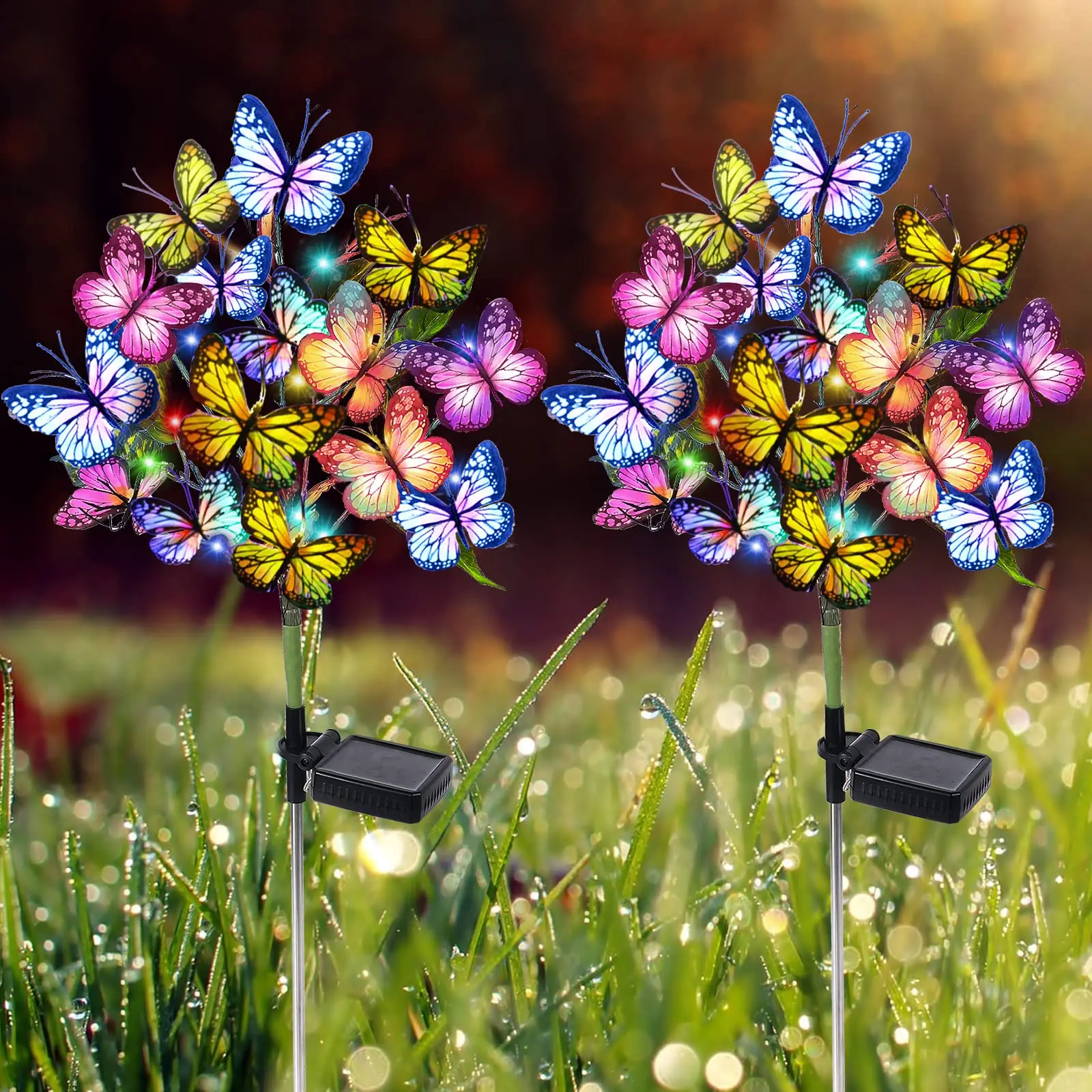 

Solar Garden Lights Outdoor Waterproof Decorative Solar Lights Butterfly Flower Garden Decor Yard Patio Lawn Mom Women Gift