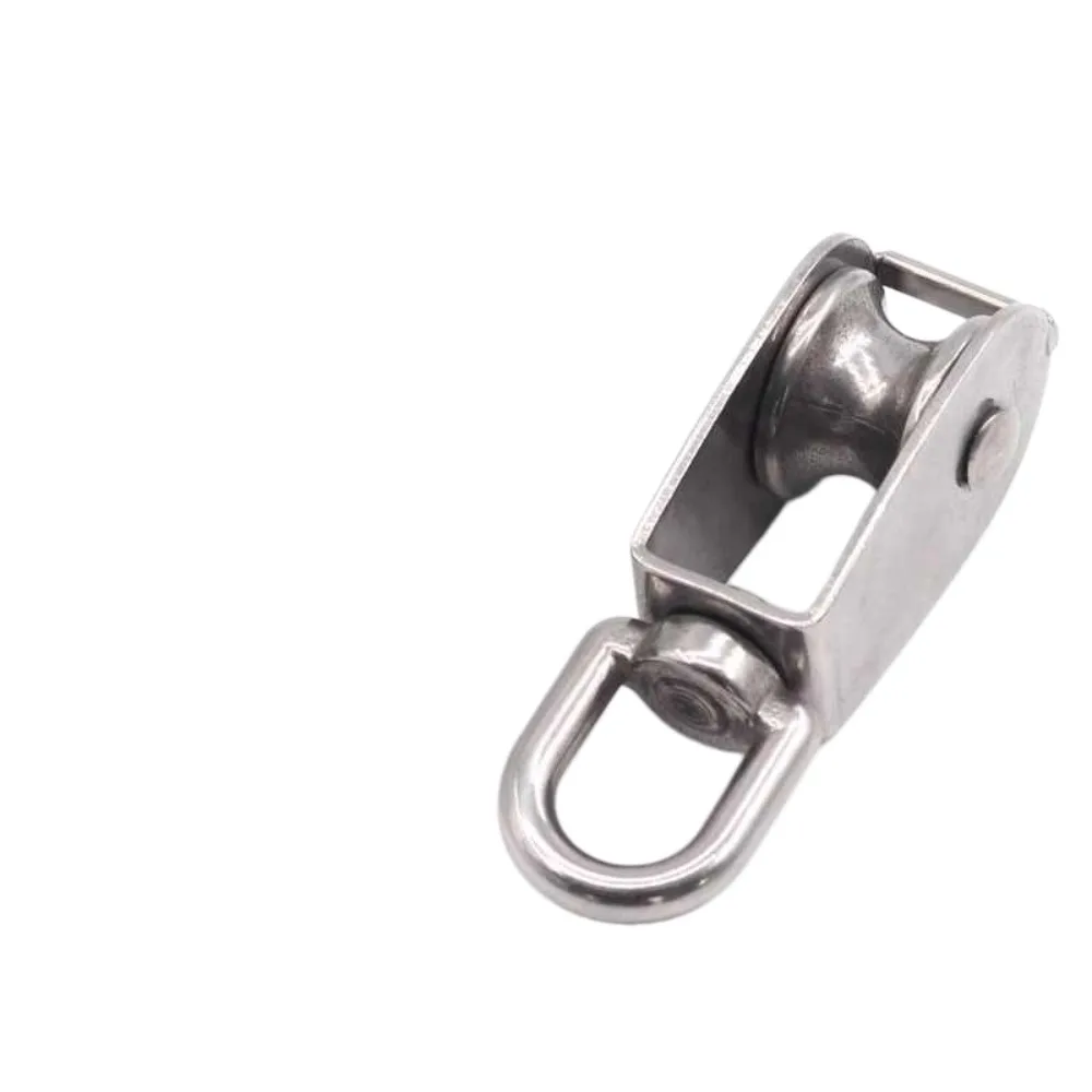 304 SS Single Wheel Swivel Pulley M15-M100 Rotary Lifting Rope Block Heavy Duty Marine Hauling Wire Rope Hoist Pulley Hardware
