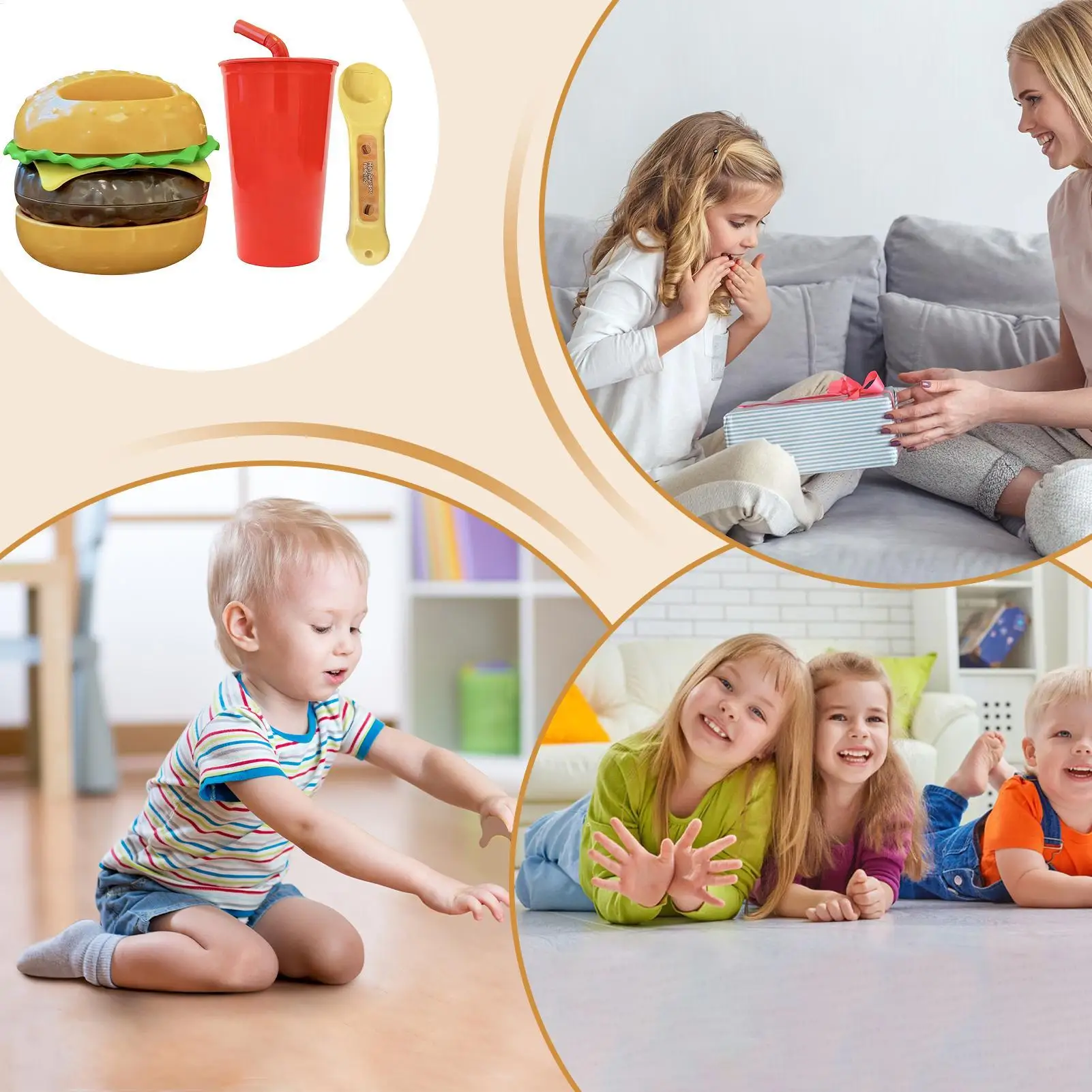 ごっこ遊び用食品 インタラクティブ学習キッチンアクセサリー 伸縮性のあるごっこ遊び用ファストフードセット 幼稚園・保育園向け